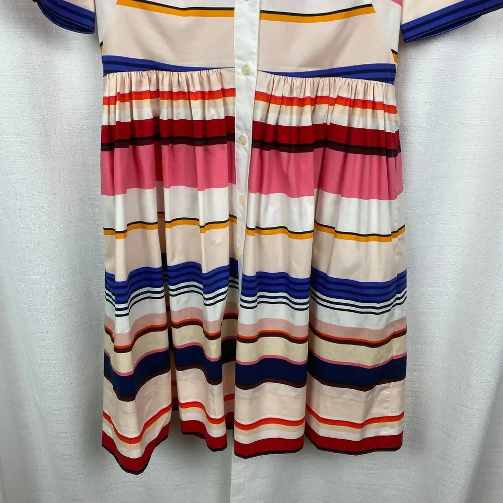 Kate Spade New York Spice Things Up Berber Stripe Shirt Dress Sz.4 - Picture 7 of 16